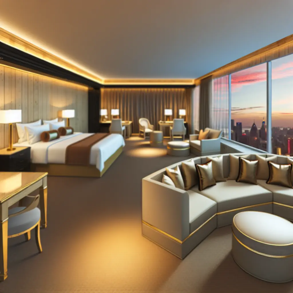 Luksusowy apartament hotelowy z eleganckim wystrojem