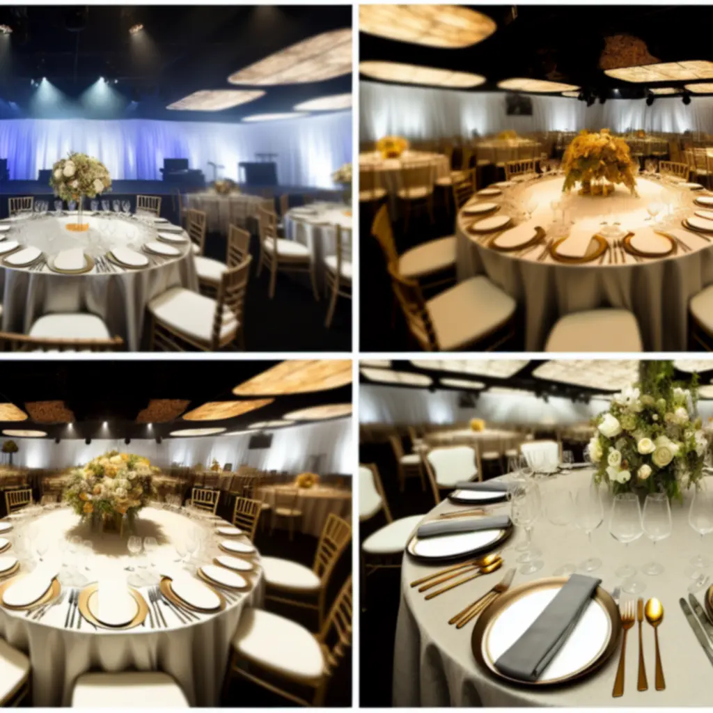 Ekskluzywna sala eventowa przygotowana na luksusowe wydarzenie