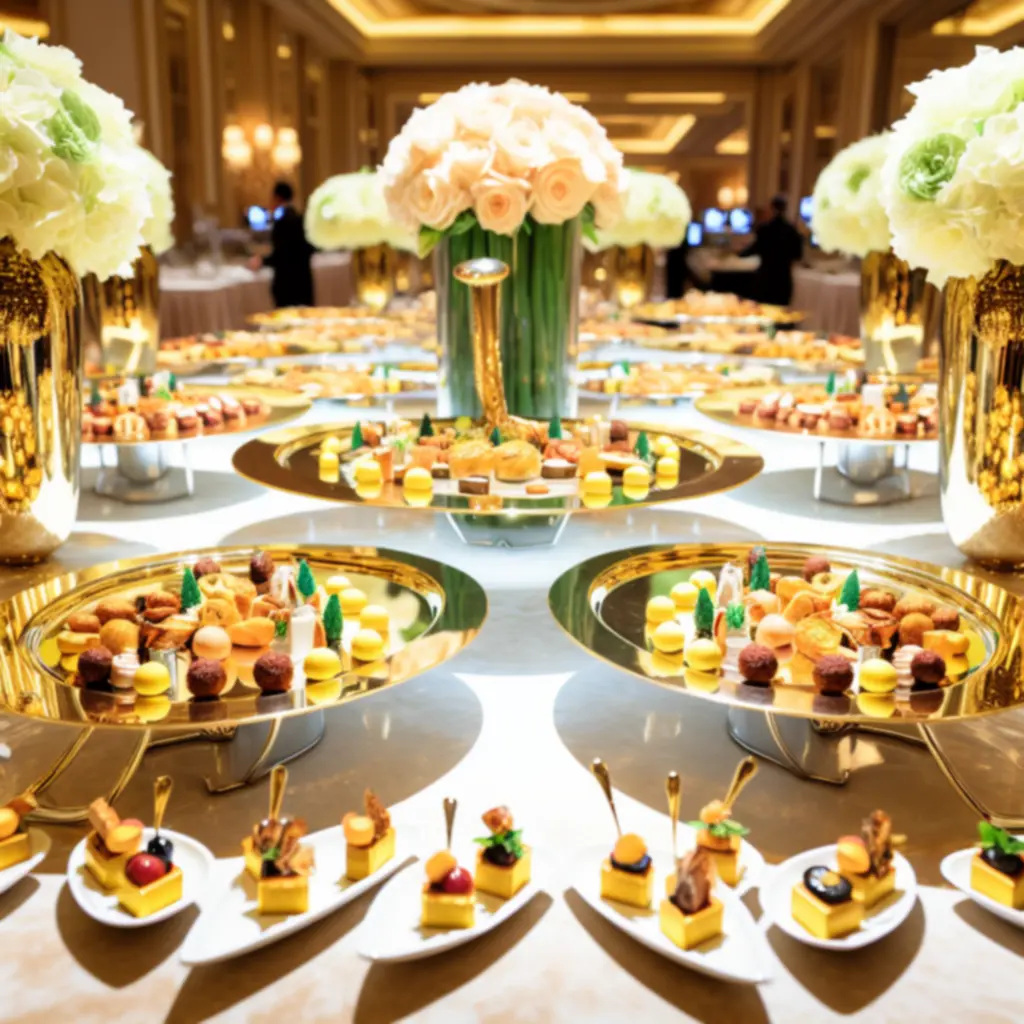 Wykwintny bufet cateringowy z selekcją dań fine dining