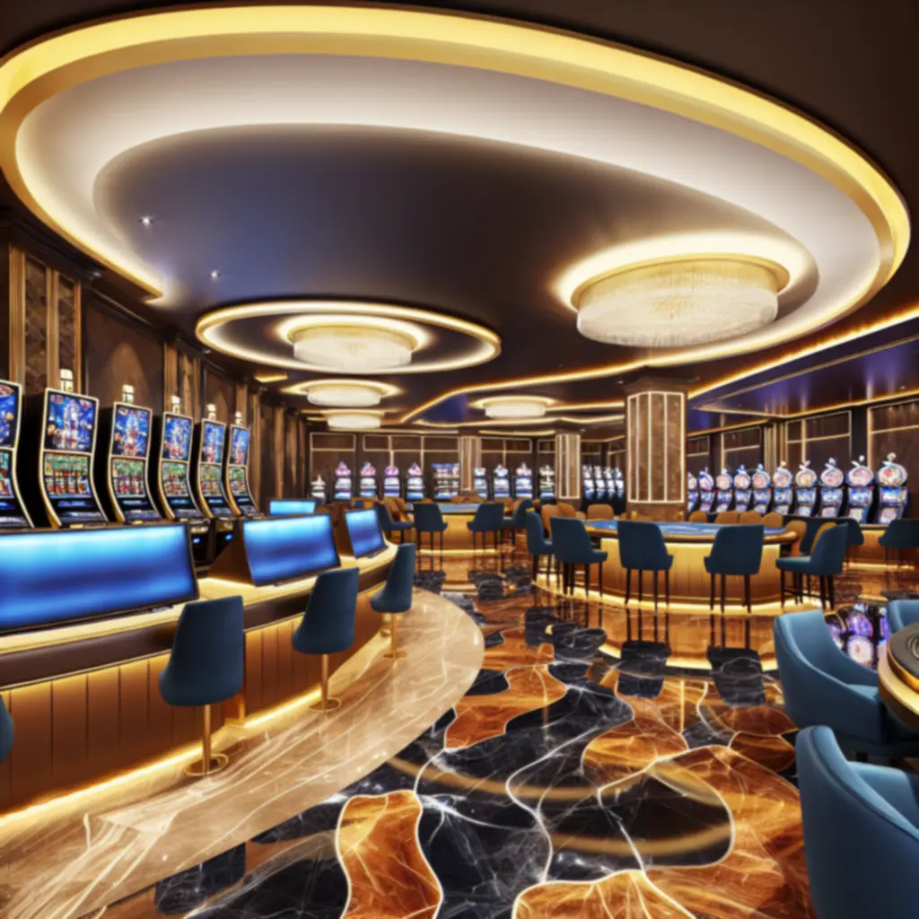 Elegancko urządzone wnętrze luksusowego kasyna