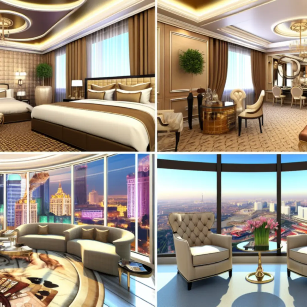 Apartament w luksusowym hotelu z widokiem na panoramę miasta