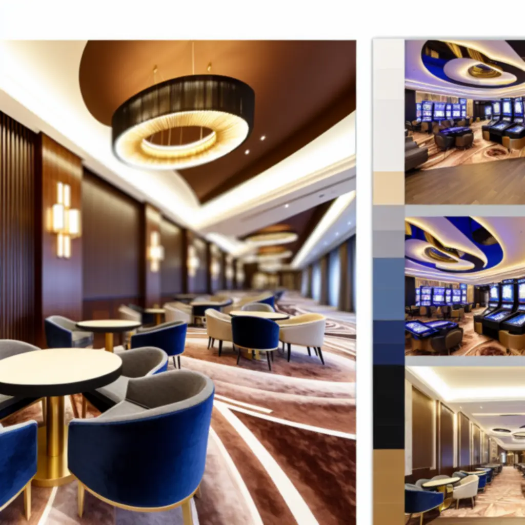 Ekskluzywna, złocista sala eventowa w luksusowym kasynie